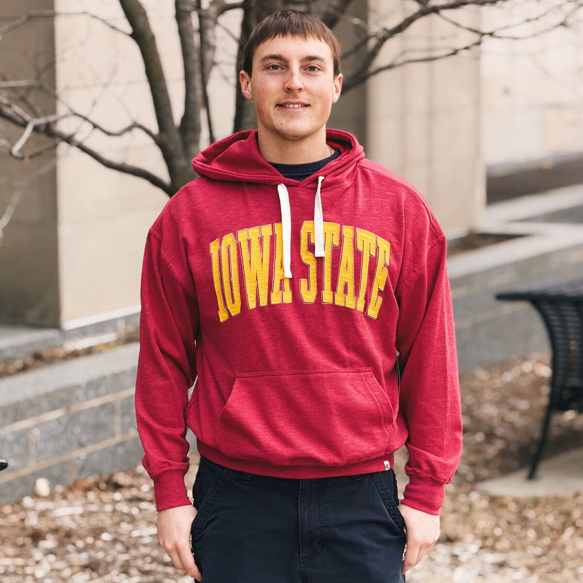 Colosseum Iowa State Cardinal Sardaukar Hooded Sweatshirt front